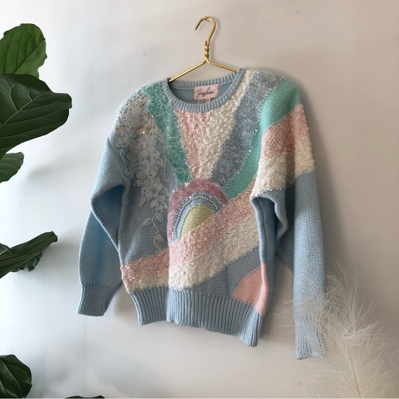 True Vintage Knit embroidered Sweater - Picture 3 of 9